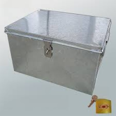 Thickened Heavy-Duty Metal Tool Box with Lock White Iron Cover Handheld Large Size Storage Box Industrial Use Iron Box No. 12 60*48*40 Flagship Model
