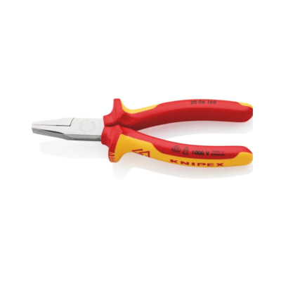 *Knipex 20 06 Flat Nose Pliers, 160 mm Overall, Flat, Straight Tip, VDE 1000V, 30mm Jaw