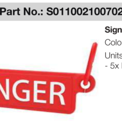 Dropsafe Barricade - Red Sign  Part no. S012001100702 [5pcs Pack]