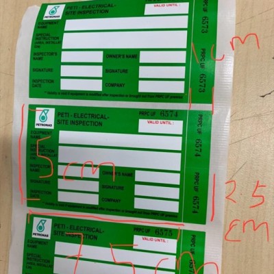 *PETI Inspection Sticker [1000s] - 70mm x 35mm