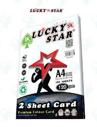 LUCKY STAR 2 SHEET CARD 120 GSM A4 SIZE