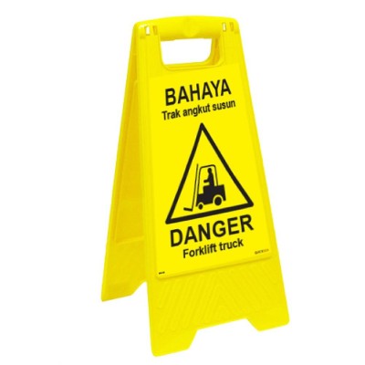 *Yellow Foldable Safety Floor Sign - Danger Forklist Truck