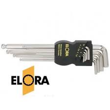 ELORA Hexagon Key Set, 10-pcs. 1  /  16"-3  /  8" AF, with plastic wallet, ELORA-159S-10A