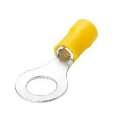 RS PRO Insulated Ring Terminal, M6 Stud Size 12 AWG 10 AWG Wire Size, Yellow (100pcs)