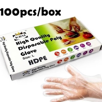 DISPOSAL PLASTIC HANDGLOVE (L)