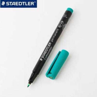 Staedtler 318 Lumocolor Permanent Marker F GREEN Felt Tip Waterproof Writing for CD Graffiti Metal Glass Office Supplies