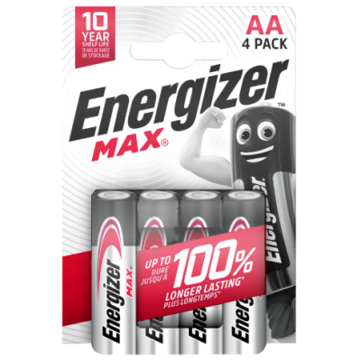 Energizer MAX AA Alkaline Battery (4 Pcs Per Pack)