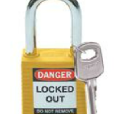 Brady Customised Key Alike Master Key Aluminium Padlock, Yellow c w engraving