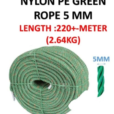 5MM GREEN ROPE  NYLON ROPE   PE ROPE   POLYETHYLENE ROPE