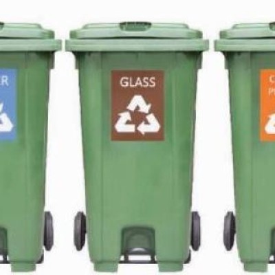 *IMEC 120L PEDAL (GREEN) WITH RECYCLE STICKER SET (3 BIN SET)