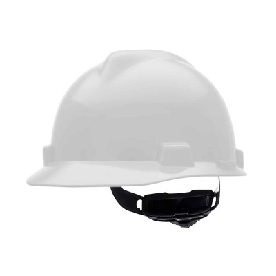 MSA V-Gard 475358 Safety Helmet Hard Hat with Fas-Trac III Suspension, White (USA Version) c w Shell Logo