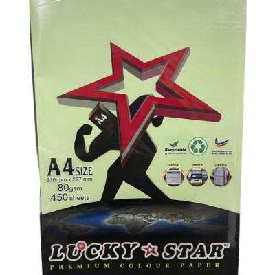 LUCKY STAR A4 COLOUR PAPER 80GSM GREEN