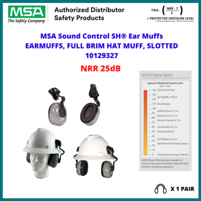 MSA Sound Control SH Ear Muffs EARMUFFS, FULL BRIM HAT MUFF, SLOTTED 10129327