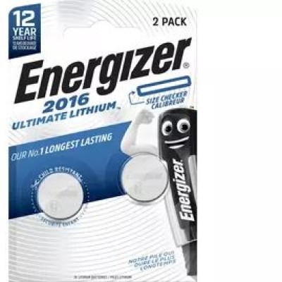 ENERGIZER Ultimate Lithium Coin Battery 2pc CR2016