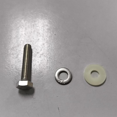 M6 X 30mm, SS 316 Hex Bolt DIN933 cw Hex Nut and Nylon FW, Full Thread