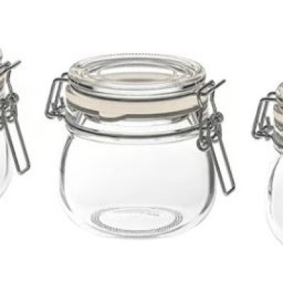 Jar with lid, clear glass, 13 cl - 3pack