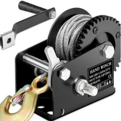 Bravex Boat Trailer Winch 800 lbs Portable Hand Crank ATV Winch