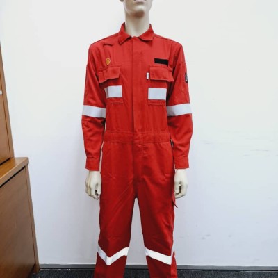 Shell Westex DH Red FRC - Inherent Flame Resistance Coverall with 2" FR Reflectors