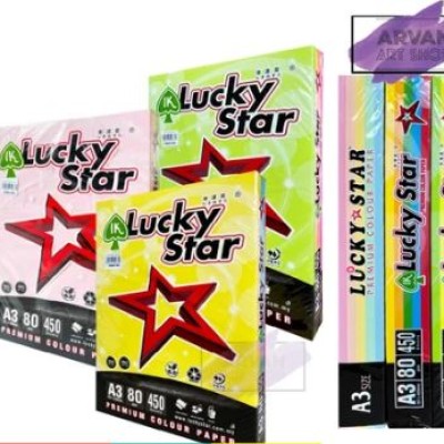"COLOUR PAPER A3 450S  BRAND: LUCKY STAR"