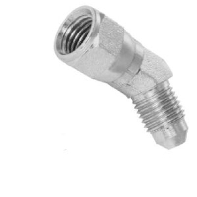 9 16 JIC 45 Degree Compact Elbow - Male x Swivel Female Adaptor