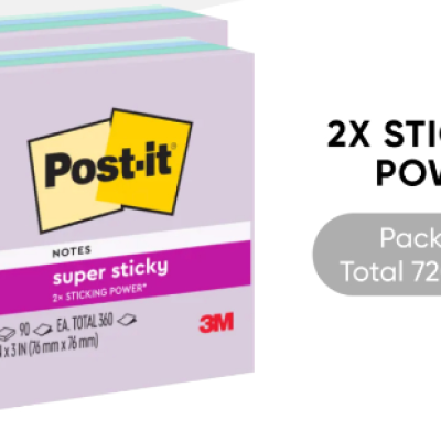 3M Post-it Super Sticky Notes Blue Hour Coll. 3x3 [90s x 4 Pads] PACK OF 2