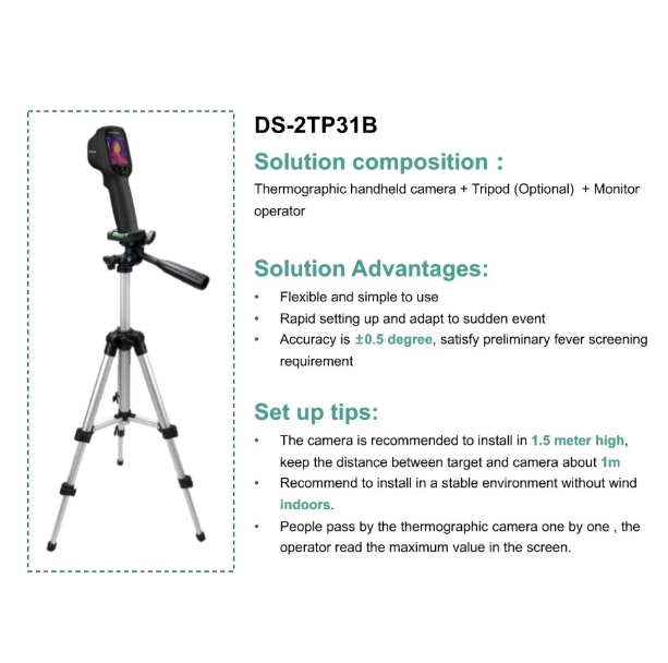 Hikvision DS-2TP31B-3AUF Handheld Thermography Camera For Body Temperature Measurement Fever Screening