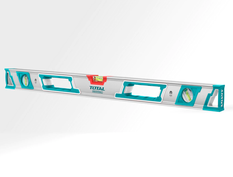 TOTAL Spirit Level (150cm) + Spirit (45°      /      90°      /      180°) Strong Magnet + Rubber End Caps + Double Milled Surface TMT215086M