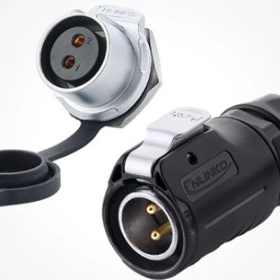 CNLINKO 2 Pin DIN Power Power Aviation Connector Male Plug