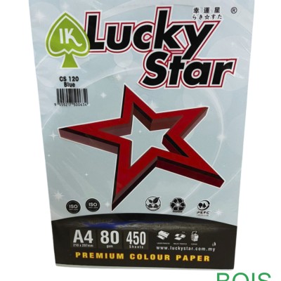 LUCKY STAR A4 COLOUR PAPER 80GSM BLUE