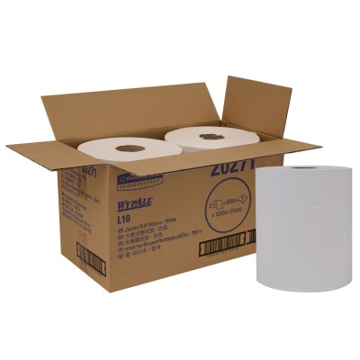 WYPALL L10 Jumbo Roll Wipers 20271, 1ply 600m X 2rolls   Jumbo Roll Tissue Paper Roll