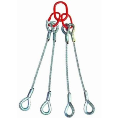 BRIDLE SLING 4-LEGGED WIRE ROPE SLING 24MM X 12FT
