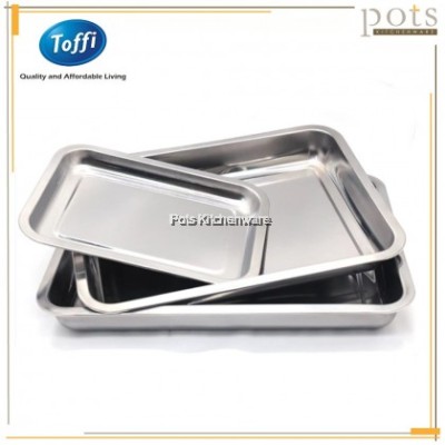 Toffi Stainless Steel Oven Rectangular Baking Pan Serving Tray Dulang Oven  K0400L
