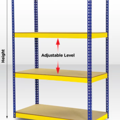 Boltless Rack 4 Levels (152.4cm H x 243.84cm L x 60.96cm W)