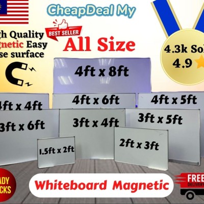 Whiteboard Magnetic Board 60cm x 90cm (2ft x 3ft)