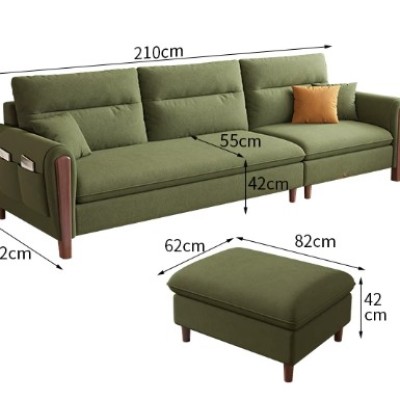 Customizabled (Size Material)2 Seater High Back L-Shape Fabric Sofa 2 Seater L Shaped - L 183 cm. X W 152 cm. X D 97 cm
