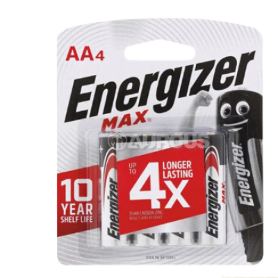BATTERY- ENERGIZER (LR6) E91BP4 SIZE AA 4'S PK