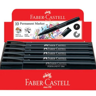 Slim Permanent Fine Marker, Box of 10 Black