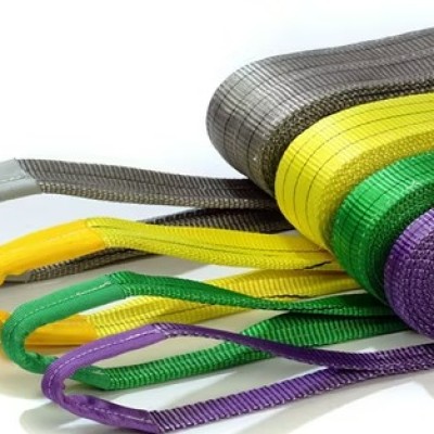 "Flat Eye Polyester Webbing Slings 4 ply 7:1 safety factor c w certificate SWL 10T X 12 MTR"