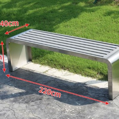 SS304 Stainless steel park chairs, outdoor benches, courtyard strip stools, outdoor open-air shopping malls, stadiums, bus stop seats 220x40X45CM