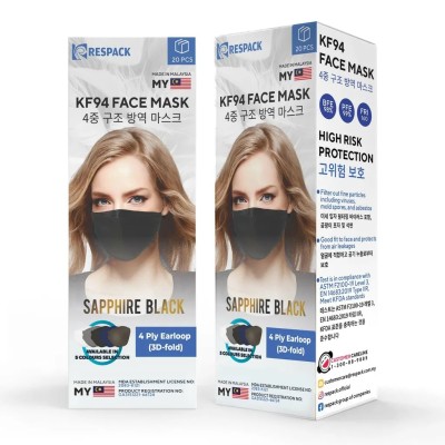 *RESPACK KF94 Face Mask (Sapphire Black) - 20 pcs box