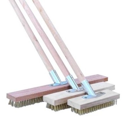 50CM Stainless Steel Wire Floor Brush Long Handle deck cleaner