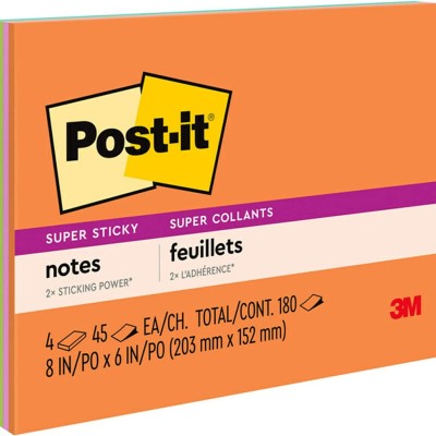 *3M Post-it Super Sticky Notes 6845-SSP (6" x 8") [4s]