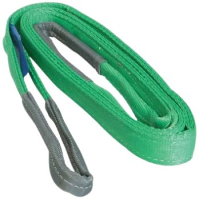 SLING,WEBBING,FLAT,2m,2t,Green c w Tag + certificate of conformance