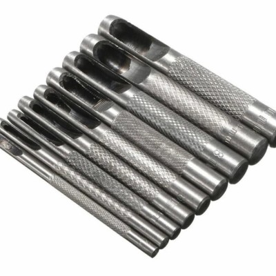 Heavy-Duty Hollow Leather Hole Gasket Punch Set Cutter Belt Wad Puncher Kit (9pcs)