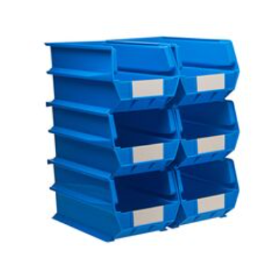 14-3 4"L x 8-1 4"W x 7"H Blue LocBin Hanging, Stacking, Interlocking Bin 6Ct