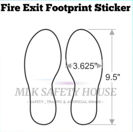 Fire Exit Footprint Sticker