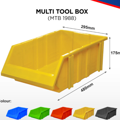 MTB 1988 BK Stackable Multi Tool Box industrial Storage Boxes Organizer Tools Container