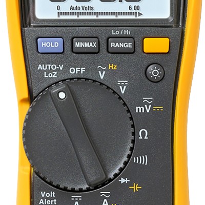 Fluke 117 Handheld Digital Multimeter, True RMS, 10A ac Max, 10A dc Max, 600V ac Max