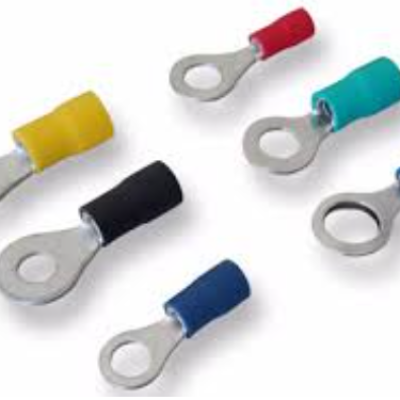 Cable lug, ring type, insulated, 4mm x M8