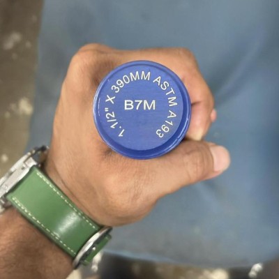 STUDBOLT ASTM A193-B7 C W NUTS A194-2H Zn-Ni ELECTRO PL + PTFE TOP COAT, 1.1 2" X 420mm LG.